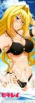  1girl bikini blonde_hair breasts highres large_breasts long_hair scan sekirei smile solo standing swimsuit tsukiumi 