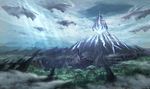  cloud clouds final_fantasy final_fantasy_xiv floating_island highres official_art rock_formation scenery square_enix tree 