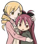  :o alternate_costume beige_bow beige_neckwear blonde_hair bow bowtie drill_hair expressionless hair_bow hair_ornament height_difference hug jitome long_hair looking_back lowres mahou_shoujo_madoka_magica mahou_shoujo_madoka_magica_movie multiple_girls parted_lips red_eyes red_hair rikugou_(rikugou-dou) sakura_kyouko short_hair simple_background tomoe_mami very_long_hair white_background yellow_eyes 