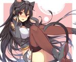  animal_ears bad_id bad_twitter_id bare_shoulders black_hair blush breasts cat_ears cat_tail character_name elbow_gloves fake_animal_ears fingerless_gloves flying_sweatdrops gloves hair_between_eyes hairband headgear high_heels kantai_collection large_breasts long_hair mishima_kurone nagato_(kantai_collection) nose_blush open_mouth paw_pose red_eyes simple_background skirt tail thighhighs twitter_username very_long_hair 