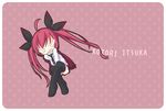  chibi date_a_live dobunezumi itsuka_kotori long_hair red_hair school_uniform solo thighhighs twintails 