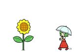  :t ascot comic dora_ita flower green_hair kazami_yuuka plaid plaid_skirt plaid_vest pout short_hair silent_comic skirt skirt_set sunflower touhou umbrella vest 