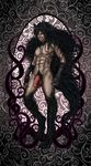  1boy abs animal_ears arm_warmers bare_chest barefoot big_bad_wolf black_hair cadavria card choker claws corruption dark_skin evil evil_grin full_body fur grimm&#039;s_fairy_tales huge_penis little_red_riding_hood_(grimm) long_hair male messy_hair nipples nude orange_eyes pendant penis pinup pubic_hair sharp_fingernails signature solo standing tagme tail tattoo teeth testicles tribal uncensored wolf_ears wolf_paws wolf_tail кape_face 