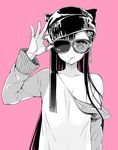  black_hair hat jewelry long_hair male_focus mouth_hold mukuro_(sakiyo_cake) original otoko_no_ko ring sakiyo_cake solo sunglasses thumb_ring 