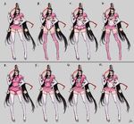  1girl alternate_costume bayonetta bayonetta_(character) concept_art nintendo official_art princess_peach princess_peach_(cosplay) super_mario_bros. 
