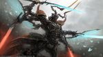  armor final_fantasy final_fantasy_xiv highres insect_wings monster_boy multiple_arms official_art ravana square_enix sword weapon wings 