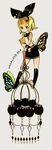  bad_id bad_pixiv_id belt blonde_hair boots bug butterfly cage hair_ornament hair_ribbon hairclip highres insect kagamine_rin ribbon short_hair skirt solo sumisu_(rinsumi) vocaloid yellow_eyes 