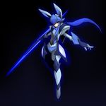  armor costume gen_4_pokemon glaceon lance metaphor_(artist) personification pointy_ears pokemon polearm ponytail solo weapon 