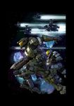 armor gun halo_(game) helmet master_chief multiple_boys poster power_armor space space_craft weapon 