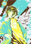  bad_id bad_pixiv_id dandyman-girl gakuran limited_palette male_focus narumi_ayumu school_uniform sidelocks solo spiral_(manga) wings 