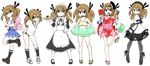  :&lt; :d :o absurdres apron backpack bag bikini black_legwear blush bow bowtie brown_eyes brown_hair buruma candy_apple character_sheet chocolate_banana commentary_request costume_chart dress floral_print food food_on_face frilled_dress frilled_swimsuit frills gothic_lolita gym_uniform hair_between_eyes hair_ribbon hairband hand_on_hip hands_on_hips highres holding holding_food innertube japanese_clothes kagami_ryouko kimono kneehighs leaning_forward legs_apart loafers lolita_fashion lolita_hairband long_hair long_sleeves looking_at_viewer looking_back maid maid_apron maid_headdress mary_janes mask mask_on_head multiple_views neck_ribbon obi omurice open_mouth original pantyhose platform_footwear pleated_skirt randoseru ribbon sandals sash school_uniform serafuku shirt shoes short_kimono short_sleeves short_yukata simple_background skirt smile squiggle standing standing_on_one_leg striped striped_legwear swimsuit t-shirt tray twintails two_side_up water wet white_background white_legwear wide_sleeves wing_collar yoshida_hideyuki yukata 