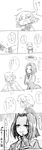  absurdres comic greyscale hair_ornament hairclip highres ikazuchi_(kantai_collection) kantai_collection koopo mechanical_halo monochrome multiple_girls open_mouth school_uniform serafuku short_hair tatsuta_(kantai_collection) translation_request 