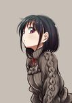  akino_sora black_hair brown_eyes highres looking_at_viewer open_mouth original short_hair sketch solo sweater 