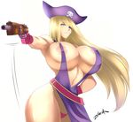  areola_slip areolae blonde_hair blue_eyes bonne_jenet breasts curvy eyepatch fatal_fury g-string gigantic_breasts gloves gun hat huge_breasts king_of_fighters panties pirate snk solo thong underwear weapon zetarok 