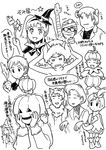  afro ashura_novak bento_malus character_request child cosmo_yuki cosplay densetsu_kyojin_ideon frankenstein glasses halloween hat hatari_naburu horns kasha_imhof lotta_banda lou_piper monochrome multiple_boys multiple_girls mummy oni pumpkin sarmatamra sheryl_formosa tekuno_gyabari witch_hat 