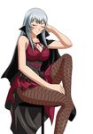  1girl breasts chouun_shiryuu eyes_closed ikkitousen large_breasts long_hair official_art sitting solo white_hair 