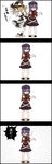  4koma alternate_costume broom comic highres jetto_komusou kirisame_marisa miyako_yoshika multiple_girls ofuda outstretched_arms recurring_image touhou translated zombie_pose 