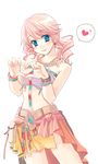  1girl blue_eyes earrings final_fantasy final_fantasy_xiii heart jewelry looking_at_viewer naruse_chisato oerba_dia_vanille pink_hair smile solo 