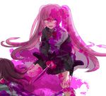  bad_id bad_pixiv_id blood blood_on_face bloody_clothes corpse danganronpa knife long_hair mother_and_daughter multiple_girls okuragon pink_blood pink_eyes pink_hair pleated_skirt school_uniform skirt smile solo_focus spoilers tears twintails utsugi_kotoko very_long_hair zettai_zetsubou_shoujo 