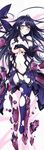  absurdres armor armored_dress black_gloves black_hair blush boots bow breasts broken_armor covering covering_breasts dakimakura dark_persona date_a_live dress elbow_gloves garter_straps gloves hair_bow highres huge_filesize large_breasts long_hair purple_eyes purple_footwear purple_legwear shoes single_shoe solo symbol-shaped_pupils thigh_boots thighhighs torn_clothes torn_dress torn_legwear yatogami_tooka yatogami_tooka_(true_form) 