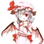  bad_id bad_pixiv_id hat one_eye_closed red_eyes remilia_scarlet ribbon sawayaka_samehada short_hair solo touhou 