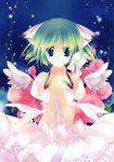  absurdres animal_ears blue_eyes dress flower green_hair greenwood highres midori_(greenwood) original rei_(rei's_room) short_hair solo 