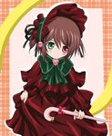  blush cane cosplay heterochromia highres ribbon rozen_maiden shinku shinku_(cosplay) solo souseiseki takumi_(rozen_garten) 