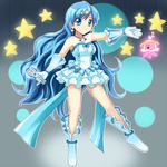  blue_eyes blue_hair boots frills gloves hair_ornament houshou_hanon jellyfish kura-chan long_hair mermaid_melody_pichi_pichi_pitch microphone miru star star_hair_ornament 