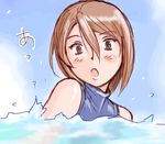  brown_eyes brown_hair lowres older partially_submerged rozen_maiden short_hair solo souseiseki swimming tsuda_nanafushi water 