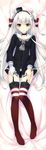  absurdres amatsukaze_(kantai_collection) black_panties choker dakimakura full_body garter_straps gloves hat highres huge_filesize kantai_collection long_hair looking_at_viewer mini_hat panties parted_lips red_legwear sailor_collar scan silver_hair single_glove solo suspenders suzuhira_hiro thighhighs two_side_up underwear very_long_hair white_gloves 
