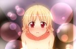  agnes_boulange ahoge anime_coloring bad_id bad_pixiv_id blonde_hair breasts collarbone earrings jewelry looking_at_viewer medium_breasts mikomiko_(mikomikosu) no_hat no_headwear nude open_mouth red_eyes short_hair shukufuku_no_campanella solo upper_body 