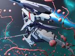  fire flame gauna kabizashi mecha morito_(sidonia_no_kishi) no_humans polearm sidonia_no_kishi space spear star_(sky) thrusters tsugumori weapon yugo_ama_toki 