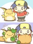  :&gt; :3 backwards_hat cafe_(chuu_no_ouchi) chibi gen_1_pokemon gold_(pokemon) hat pokemon pokemon_(creature) pokemon_(game) pokemon_hgss pumpkin raichu seed smile tail 