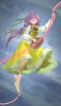  barefoot closed_eyes flower full_body hair_flower hair_ornament highres instrument long_hair lute_(instrument) namauni purple_hair smile solo touhou tsukumo_benben twintails very_long_hair 