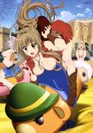  :d ^_^ absurdres amagi_brilliant_park amusement_park belt blonde_hair blush boots breasts brown_eyes brown_hair castle cloud cowboy_boots cowboy_hat eyes_closed female ferris_wheel flower fringe hair_flower hair_ornament hair_ribbon happy hat hat_removed headwear_removed highres large_breasts lavender_hair macaron_(amaburi) moffle multiple_girls muse_(amaburi) nipples nude nude_filter nyantype official_art open_clothes open_mouth photoshop ponytail ribbon riding riding_machine satou_tatsuya scared sento_isuzu skirt sky smile surprised sylphy_(amaburi) tiramii topless two_side_up vest western wings 