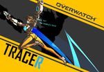  1girl blonde_hair doodlerat goggles grin overwatch short_hair smile solo tracer tracer_(overwatch) 