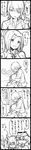  comic eyepatch greyscale headgear highres hug kantai_collection long_image monochrome multiple_girls murakumo_(kantai_collection) retora ryuujou_(kantai_collection) short_hair tall_image tatsuta_(kantai_collection) tenryuu_(kantai_collection) translation_request 