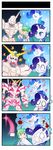  ... 1girl 4koma :d blood blue_eyes censored comic crossover detached_sleeves foaming_at_the_mouth frog_hair_ornament green_hair gundam gundam_unicorn hair_ornament highres horn imagining kochiya_sanae long_hair mosaic_censoring my_little_pony namesake nt-d open_mouth pony purple_hair rarity silent_comic smile snake_hair_ornament sparkle tears touhou transformation unconscious unicorn unicorn_gundam xin_yu_hua_yin 