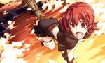  bad_id bad_pixiv_id broom flying gloves original red_eyes red_hair shikei short_hair solo 