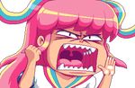  1girl angry animated animated_gif giffany gravity_falls long_hair looking_at_viewer lowres paul_robertson pink_hair school_uniform serafuku simple_background solo transparent_background 
