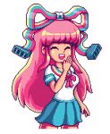  1girl ^_^ animated animated_gif eyes_closed giffany gravity_falls happy lowres paul_robertson pink_hair school_uniform serafuku simple_background smile solo transparent_background very_long_hair 