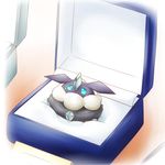  aqua_eyes carbink crystal no_humans pokemon ring_box rock 