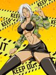  :o abs angry bikini_top black_legwear black_panties black_skirt blue_eyes blush breasts cameltoe camouflage caution_tape cleavage clenched_hand covered_nipples cropped_jacket dark_skin english fighting_stance gradient gradient_background haigo7 hand_up jacket keep_out large_breasts long_hair long_sleeves looking_at_viewer miniskirt muscle muscular_female navel open_clothes open_jacket open_mouth orange_background panties pantyshot pantyshot_(standing) pencil_skirt shiny shiny_skin sideboob silver_hair skirt solo spread_legs standing star starry_background strap_gap thick_thighs thighhighs thighs underwear v-shaped_eyebrows vanessa_lewis virtua_fighter yellow_background 