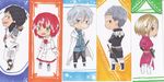  2girls 3boys akagami_no_shirayukihime black_hair blonde_hair chibi crossed_arms kiki_(akagami_no_shirayukihime) kiki_(ans) knight labcoat mitsuhide mitsuhide_(akagami_no_shirayukihime) multiple_boys multiple_girls obi_(akagami_no_shirayukihime) obi_(ans) pharmacist prince red_hair sheathed_sword shirayuki_(akagami_no_shirayukihime) shirayuki_(ans) uniform zen_wistalia 