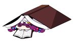  bad_id bad_pixiv_id book book_focus bow chibi jitome kiri_futoshi lying minigirl on_stomach open_book patchouli_knowledge pink_bow reading solo touhou 