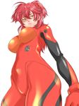  bad_id bad_pixiv_id cosplay freckles gundam gundam_00 lobster_(pixiv172000) long_hair nena_trinity neon_genesis_evangelion plugsuit red_hair solo souryuu_asuka_langley souryuu_asuka_langley_(cosplay) two_side_up yellow_eyes 