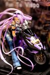  denim fate/stay_night fate_(series) figure ground_vehicle jeans motor_vehicle motorcycle pants photo purple_hair rider solo type-moon 