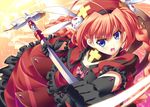  bad_id bad_pixiv_id blue_eyes braid gloves graf_eisen ibuki_mana long_hair lyrical_nanoha mahou_shoujo_lyrical_nanoha_strikers red_hair solo twin_braids vita 