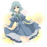  dress dress_lift izayoi_sakuya knife maid short_hair silver_hair solo touhou zen_(raspberry) 