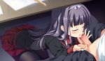  1boy 1girl blush caressing_testicles fellatio game_cg imouto_paradise! long_hair nanase_michika oral penis testicles uncensored 